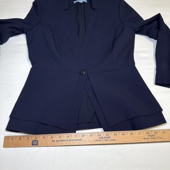 Antonio Melani Womens 8 Navy Blue 1 Button Layered Business Career Blazer EUC - Picture 6 of 15